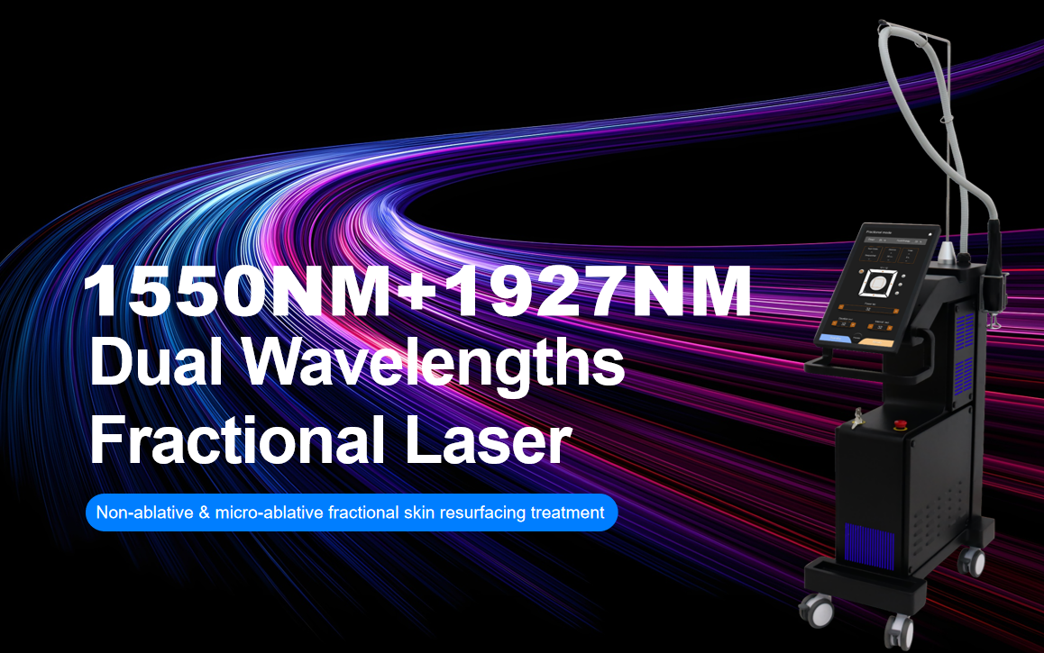 Máquina láser fraccional de longitudes de onda duales 1550 1927nm