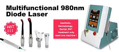 980nm Dental Laser 5 cabezales de tratamiento disponibles